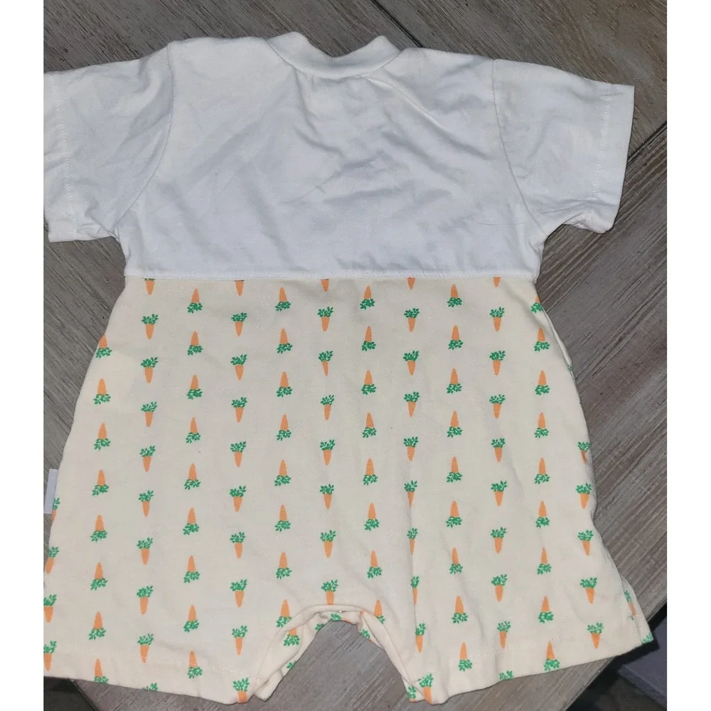 Yedid Bunny‎ Romper Carrot Print Easter Outfit Short Sleeve 9M